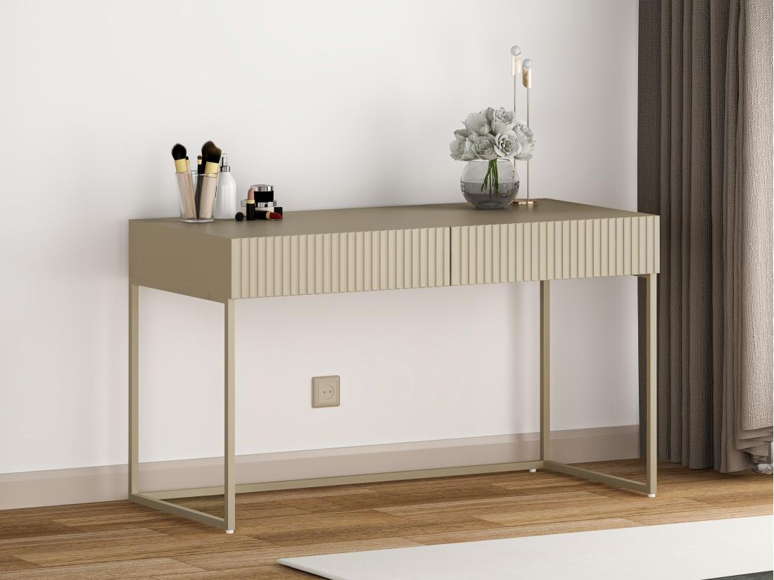vente unique Bureau avec 2 tiroirs - Beige - CALDRIN de Pascal Morabito