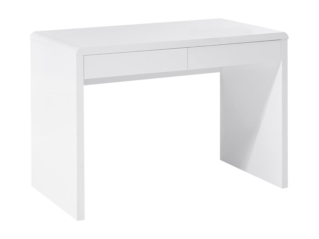 Vente Unique Bureau Avec 2 Tiroirs - MDF - Blanc Laqué - VACELA
