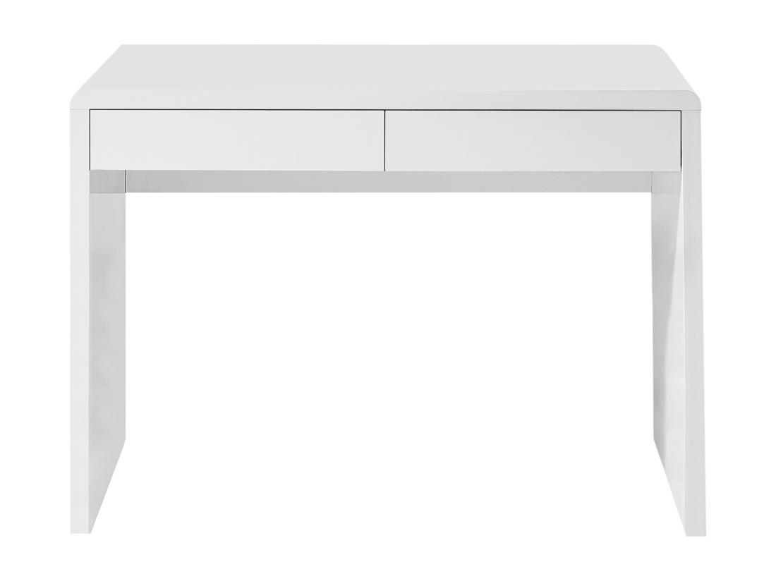 Vente Unique Bureau Avec 2 Tiroirs - MDF - Blanc Laqué - VACELA