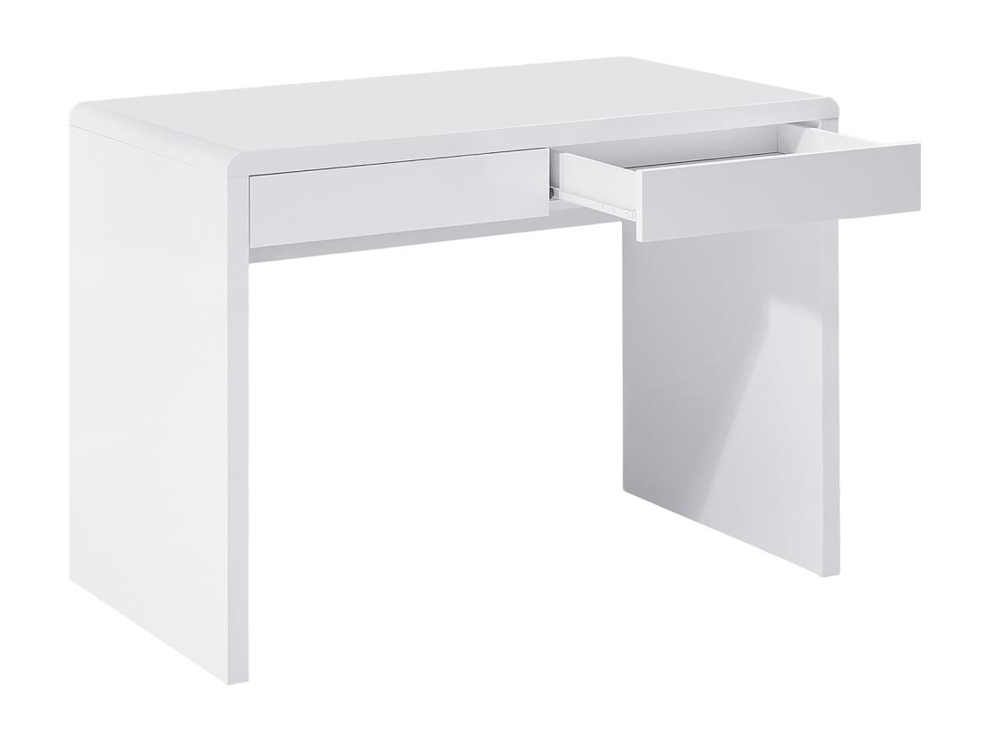 Vente Unique Bureau Avec 2 Tiroirs - MDF - Blanc Laqué - VACELA
