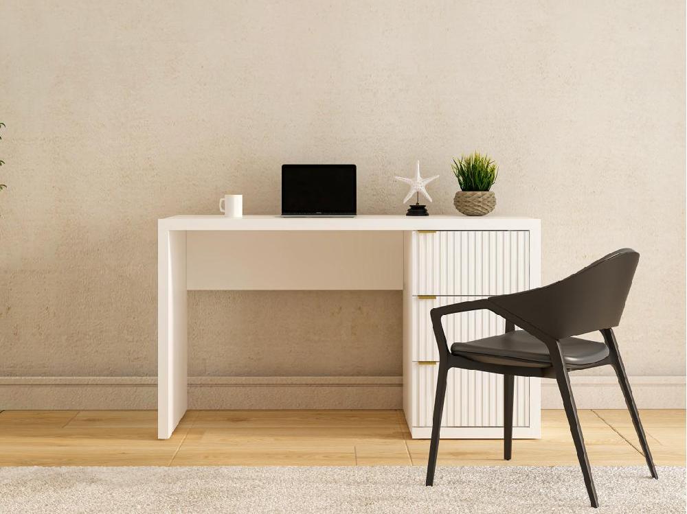 Vente Unique Bureau Avec 3 Tiroirs - Blanc - MABELI De Pascal Morabito