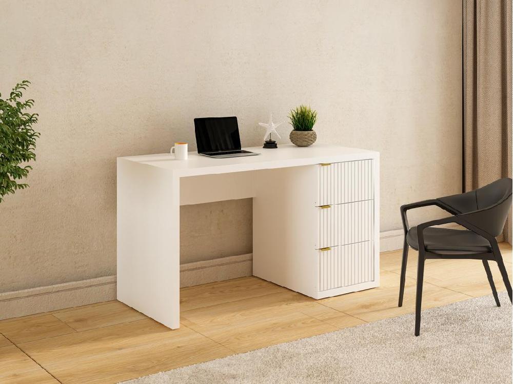 vente unique Bureau avec 3 tiroirs - Blanc - MABELI de Pascal Morabito