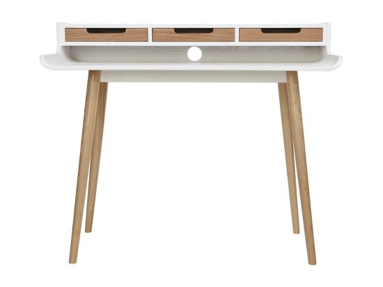 vente unique Bureau avec rangements scandinave bois clair et blanc L110 cm OPUS