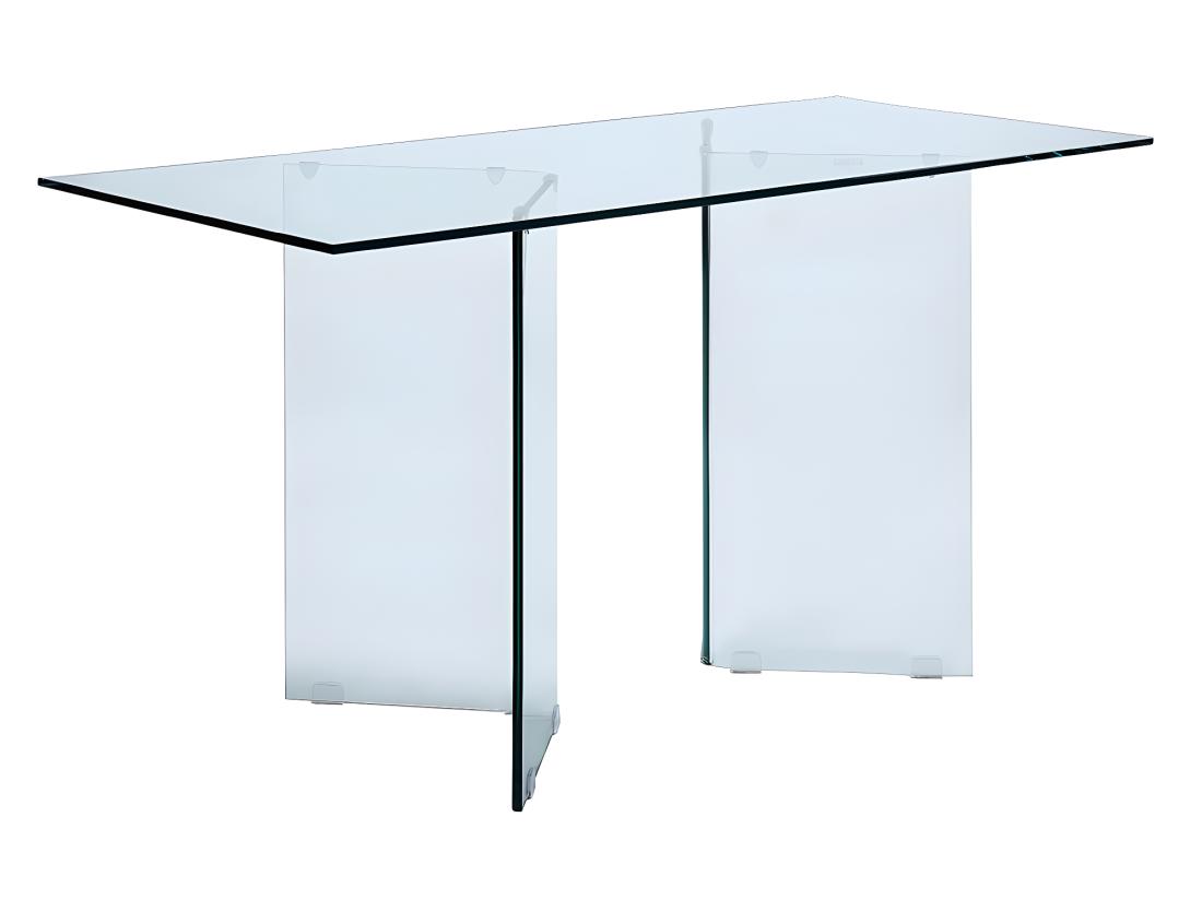 Vente Unique Bureau CLARISSA - Verre Trempé - Transparent