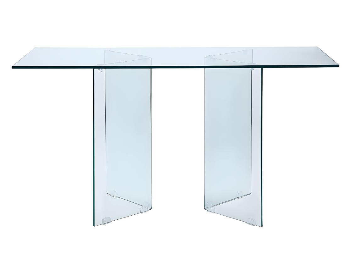 Vente Unique Bureau CLARISSA - Verre Trempé - Transparent