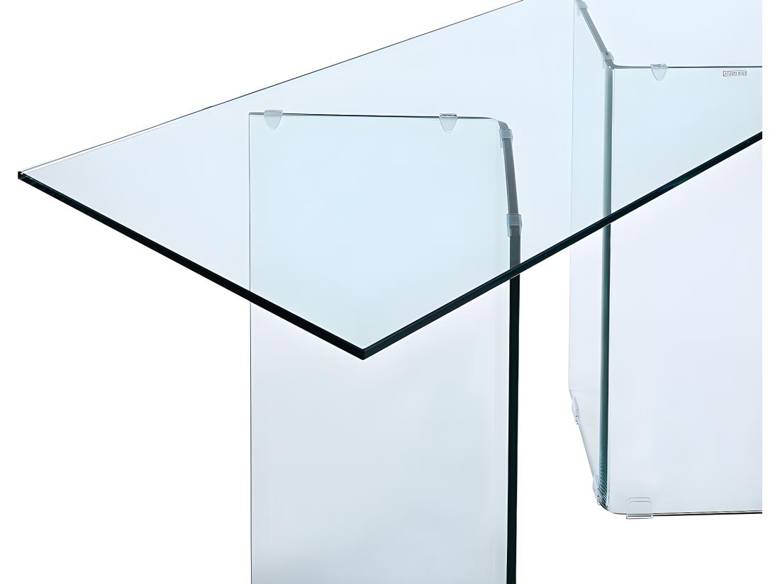 Vente Unique Bureau CLARISSA - Verre Trempé - Transparent
