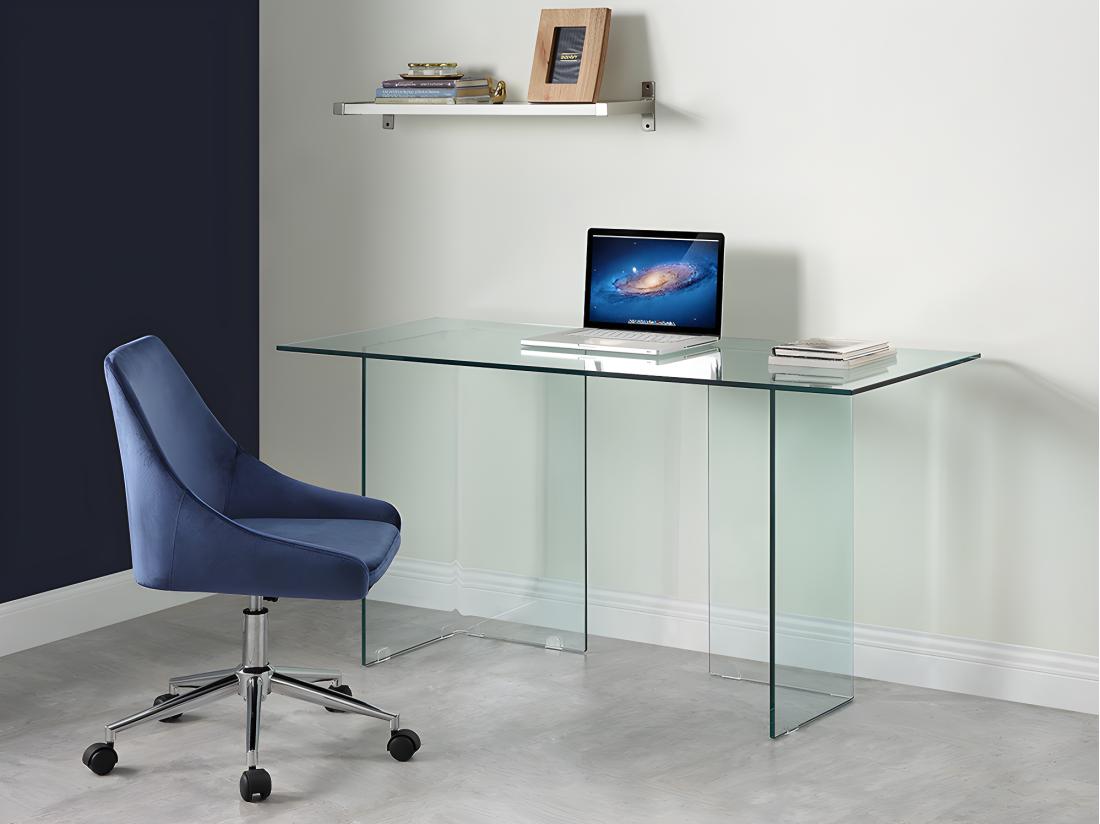vente unique Bureau CLARISSA - Verre trempé - Transparent