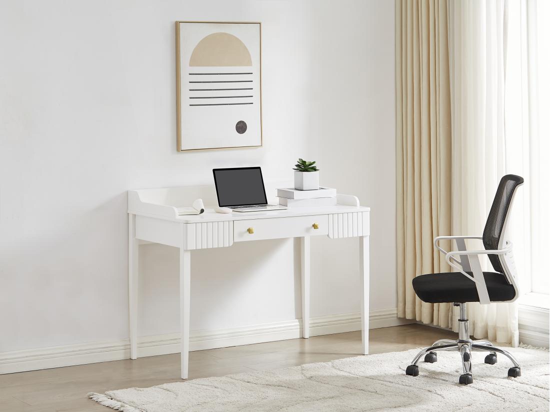 vente unique Bureau console avec 1 tiroir - MDF - Blanc mat - RENEVI de Pascal Morabito