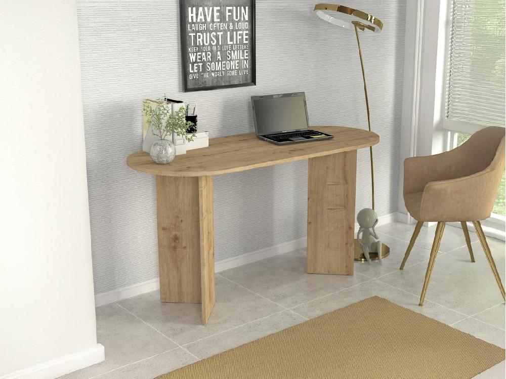 vente unique Bureau console - Coloris : Naturel clair - TOPANIA