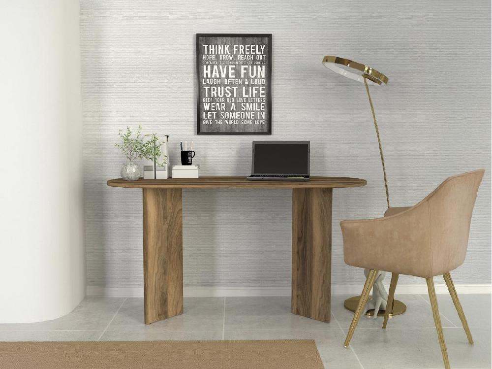 Vente Unique Bureau Console - Coloris : Naturel Foncé - TOPANIA