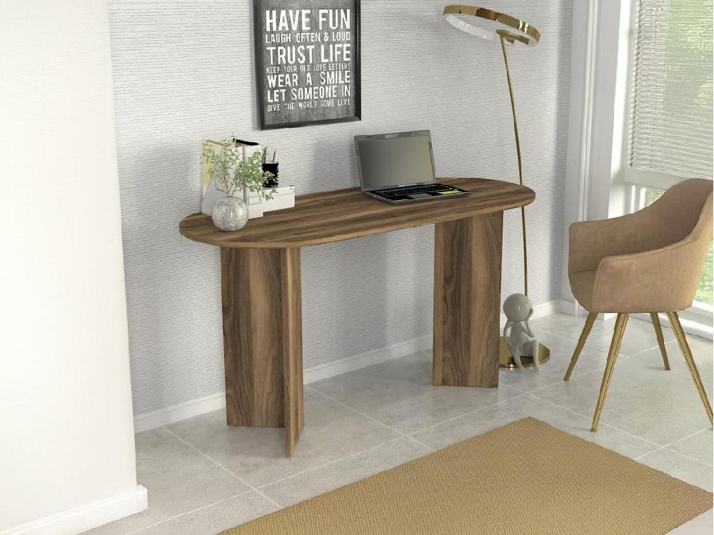 vente unique Bureau console - Coloris : Naturel foncé - TOPANIA