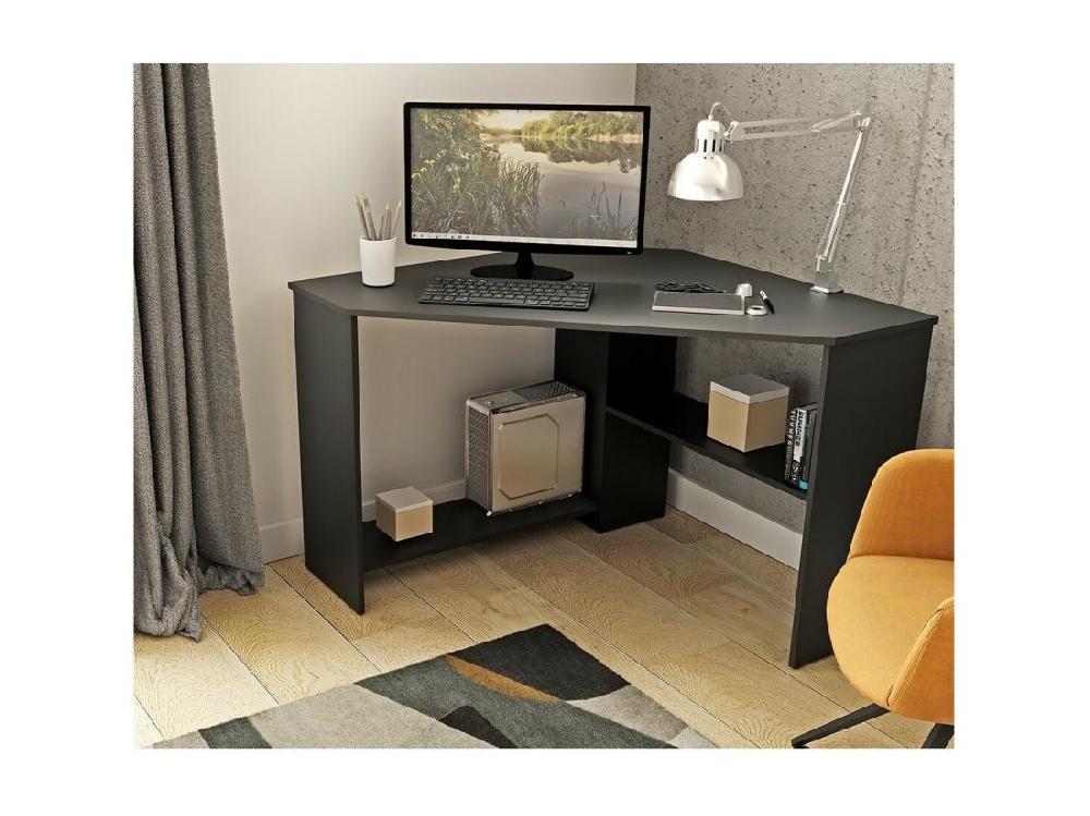 Vente Unique Bureau D'angle Design Collection KARO Coloris Noir
