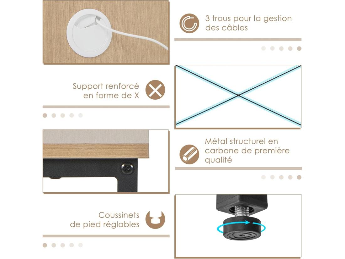 Vente Unique Bureau D'ordinateur En Forme De L Bureau D'angle Convertible De 151cm 4 Étagères De Rangement Support CPU 2 Façons D’Assembler Charge 180 Kg Pour Bureau à Domicile (Naturel)