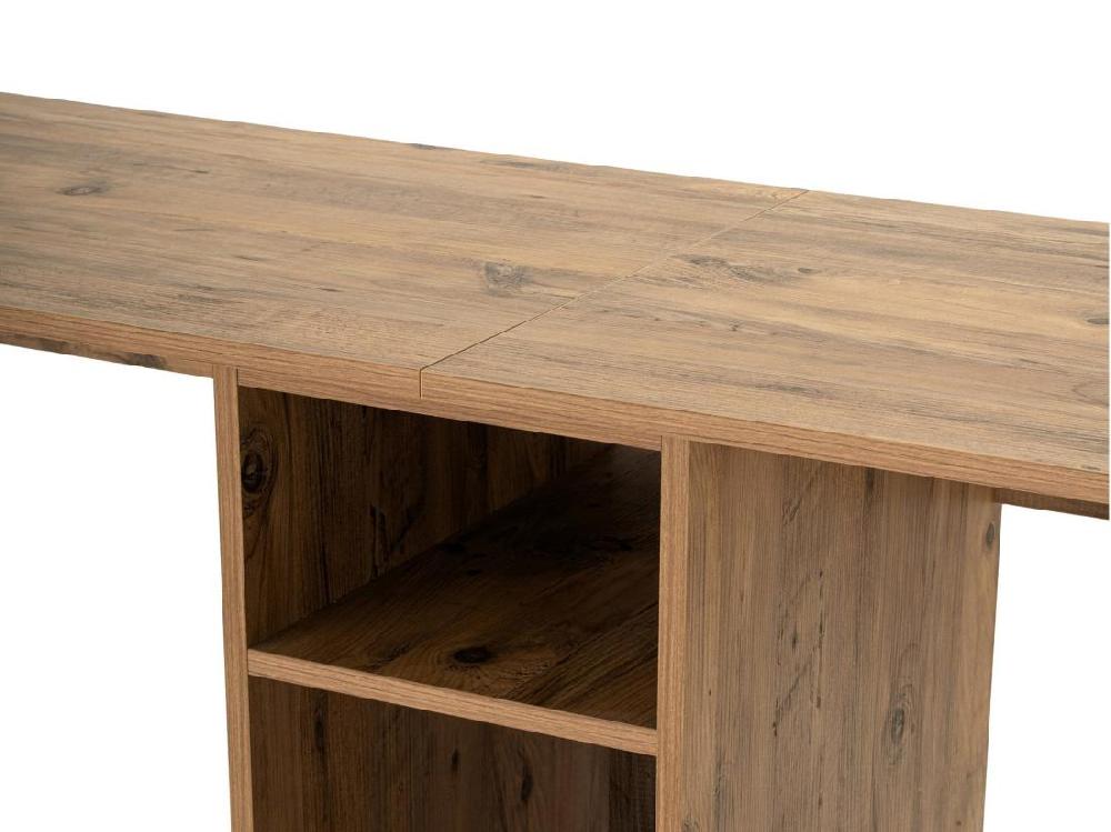 Vente Unique Bureau Double Avec Rangements - Coloris : Naturel Et Noir - DERVILO