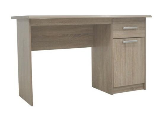 Vente Unique Bureau Droit PRAGUE – 1 Tiroir 1 Porte – Coloris Chêne Sonoma – Design Fonctionnel