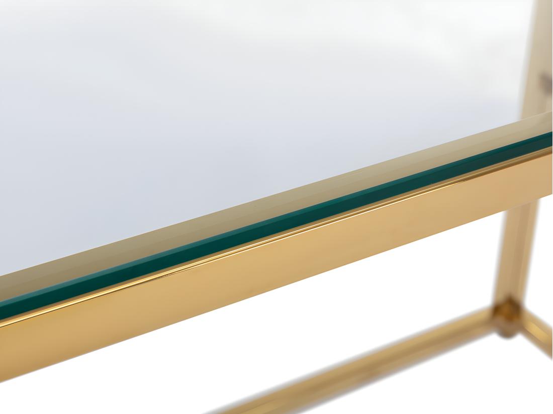 Vente Unique Bureau En Verre Trempé Et Acier - Doré Et Transparent - CLOTILDE De Pascal Morabito