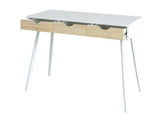 Vente Unique Bureau FLORIDA Scandinave 3 Tiroirs Coloris Blanc