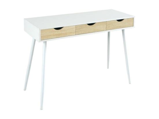 Vente Unique Bureau FLORIDA Scandinave 3 Tiroirs Coloris Blanc