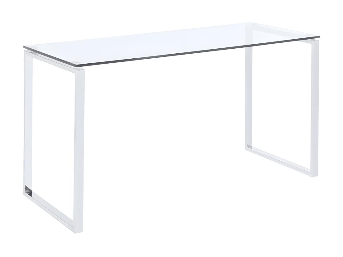 Vente Unique Bureau FREYA - Verre Trempé & Métal Chromé