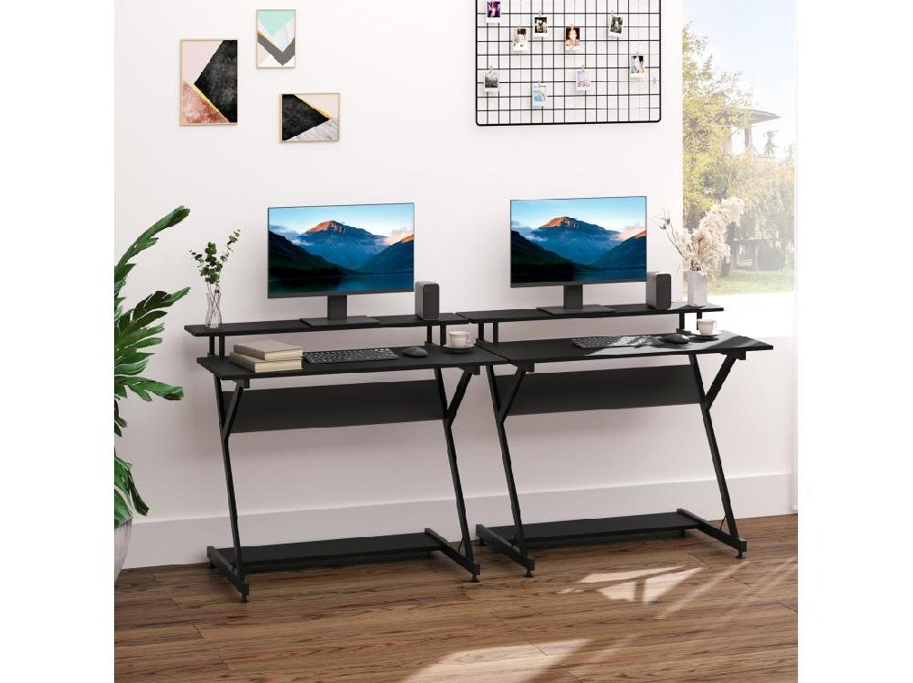 Vente Unique Bureau Informatique Gamer Avec étagères Dim. 100L X 60l X 85 5H Cm MDF Métal Noir