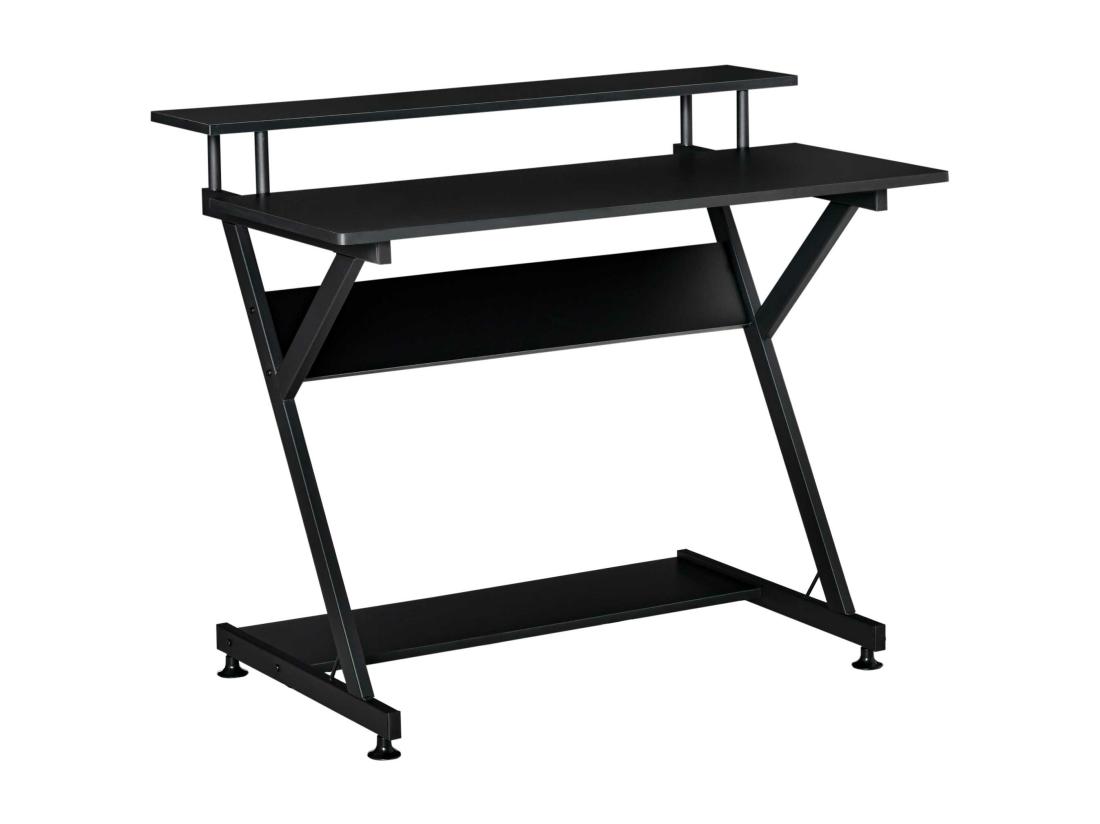 Vente Unique Bureau Informatique Gamer Avec étagères Dim. 100L X 60l X 85 5H Cm MDF Métal Noir