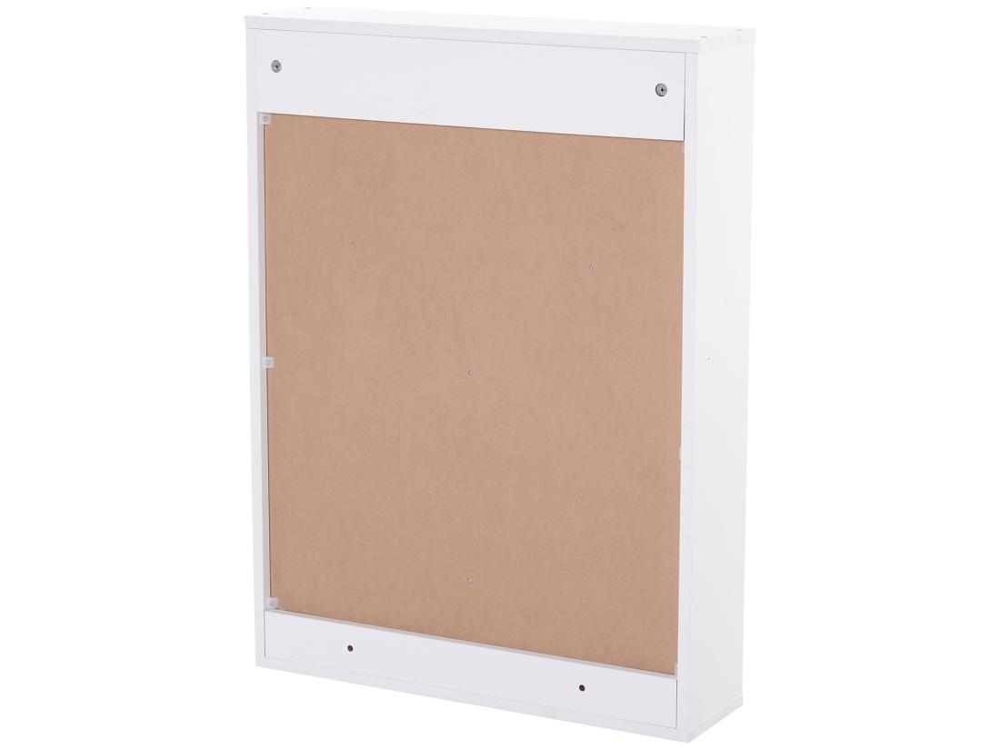vente unique Bureau mural pliable table murale rabattable suspendue sur pied étagère + tableau à craie intégré MDF blanc