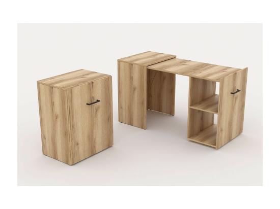 Vente Unique Bureau Pliable Spécial Petite Espace Collection FLIP Coloris Chêne