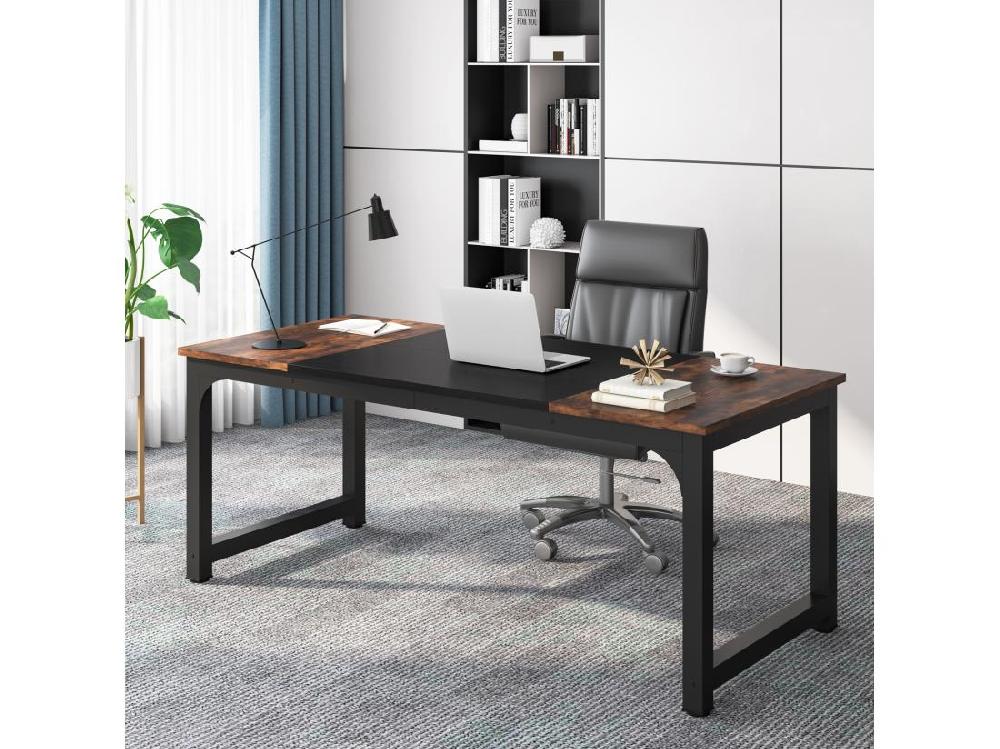 Vente Unique Bureau Pour Ordinateur Portable Table Bureau D’étude Pour Le Télétravail Poste De Travail Pour Bureau 180 X 80 X 75 Cm