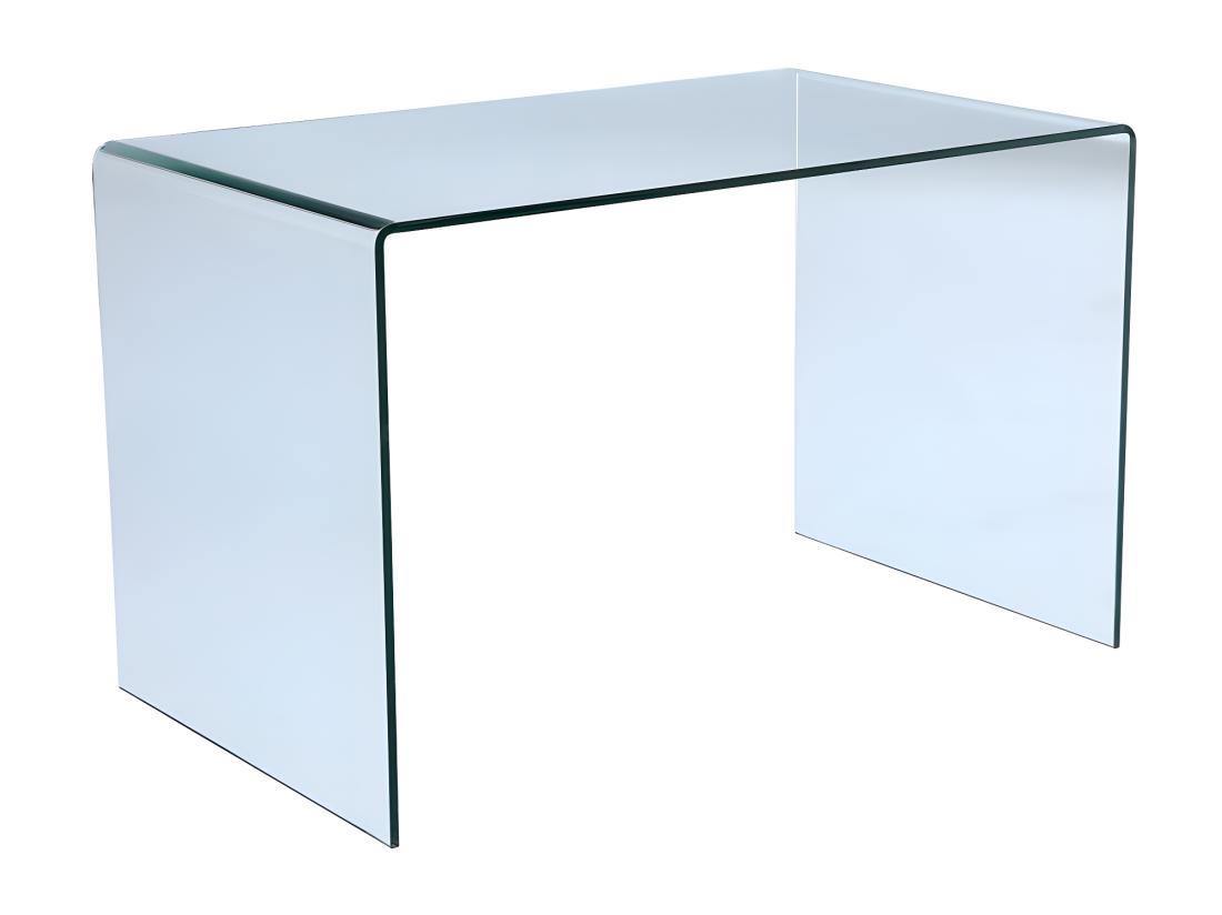 Vente Unique Bureau - Verre Courbé - Transparent - ELSTRON
