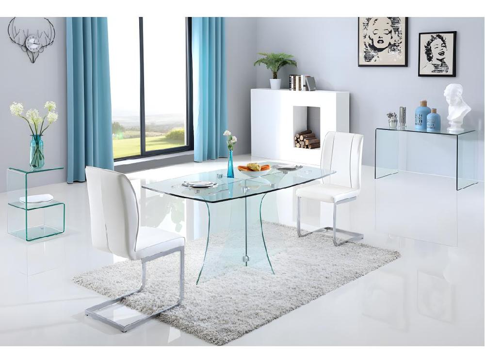 Vente Unique Bureau - Verre Courbé - Transparent - ELSTRON