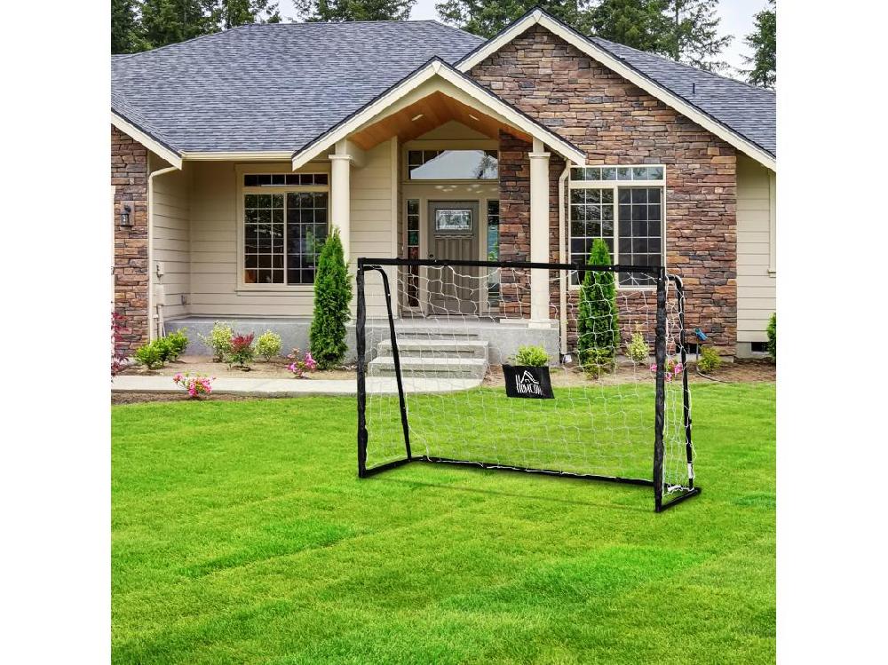 Vente Unique But De Football - Cage De Foot - But Futsal Dim. 186L X 62l X 123H Cm - Châssis Métal Filet PE - Piquets & Outil Inclus - Noir