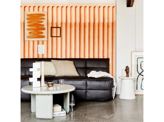 Vente Unique Button - Table D'appoint En Céramique ø35cm - Blanc