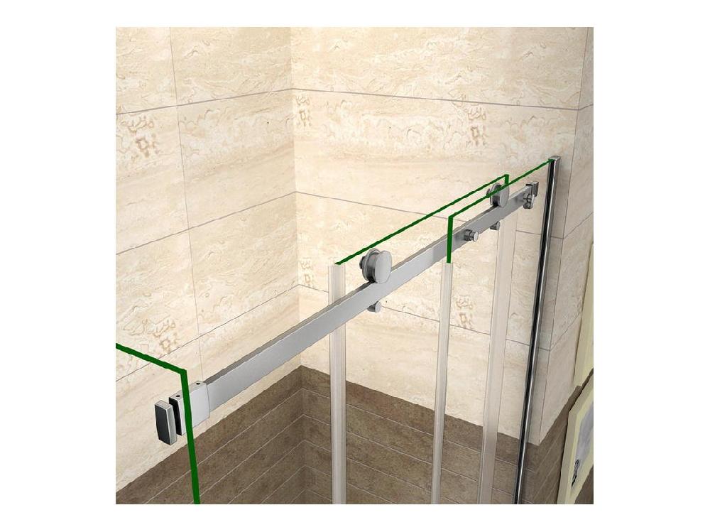Vente Unique Cabine De Douche Coulissante 120x80x195cm Porte De Douche 120cm + Paroi Latérale Hauteur 195cm Verre 8mm Anticalcaire