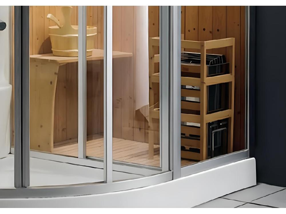 Vente Unique Cabine De Douche Intégrale D'angle HAUMEA Fonction Hammam Et Sauna - L157xP110xH215cm- Angle Droit