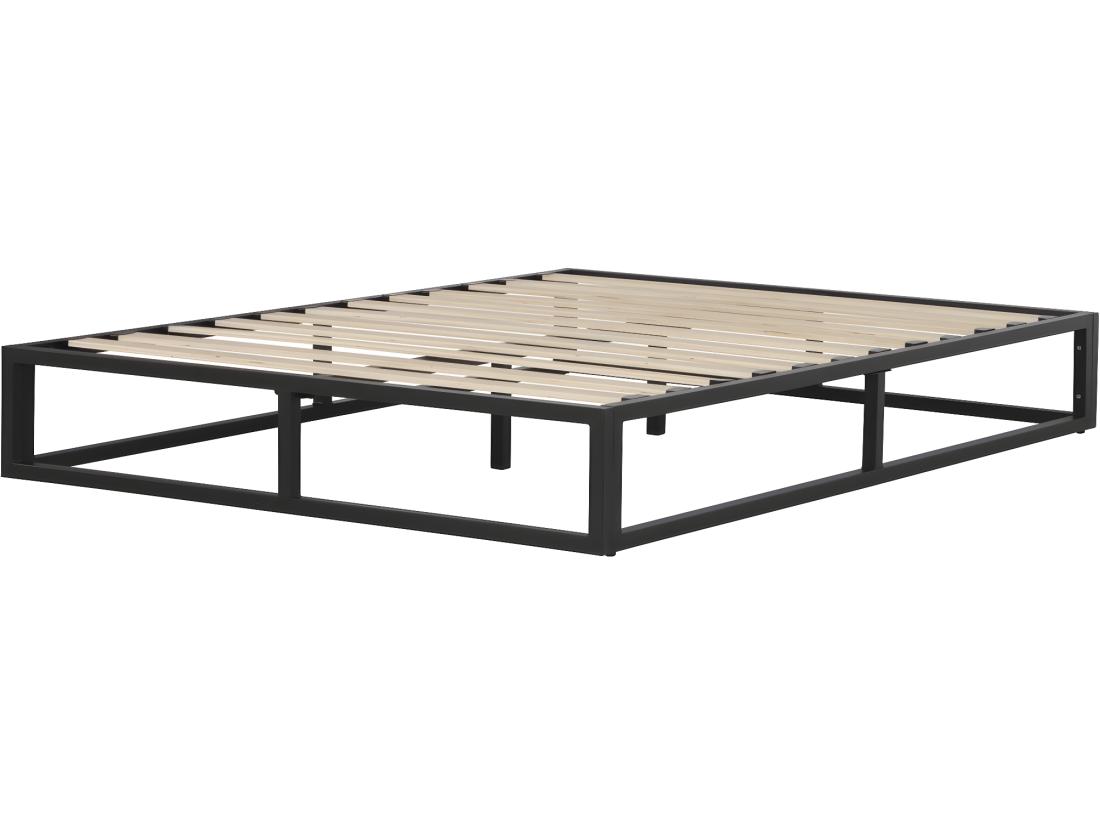 vente unique Cadre de lit en métal 140 x 190 cm - Noir