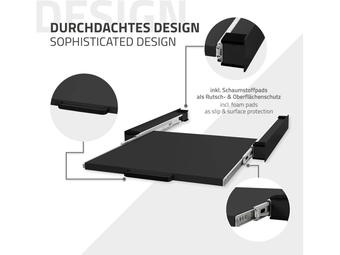 Vente Unique Cadre Intermédiaire Universel Lave-linge Cadre Liaison Extensible Noir ML-Design