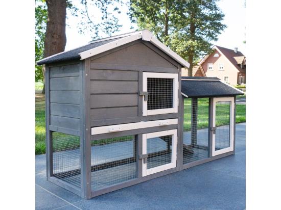 Vente Unique Cage Clapier Enclos Lapin Extérieur En Pour Lapins Petits Animaux 088 Maison De Rêve 146x50x86cm(LxPxH)