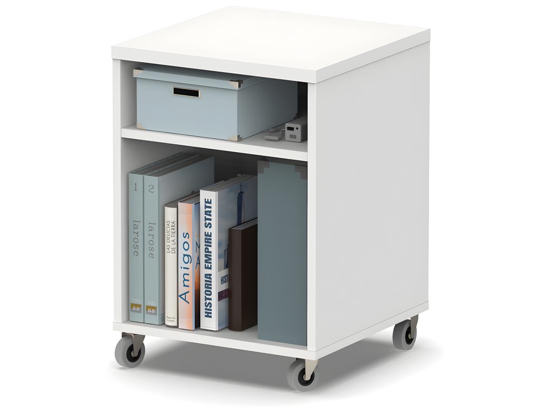 Vente Unique Caisson à Roulettes Coloris Blanc - Hauteur 55 X Longueur 40 X Profondeur 40 Cm