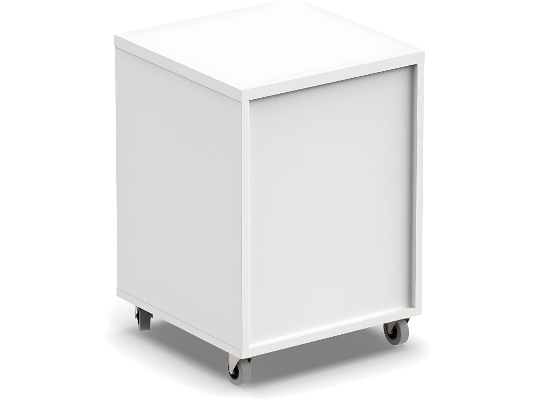 vente unique Caisson à roulettes coloris blanc - Hauteur 55 x Longueur 40 x Profondeur 40 cm