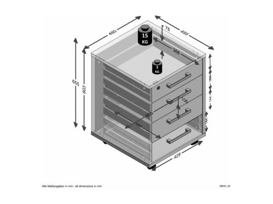 Vente Unique Caisson De Bureau 4 Tiroirs "Kazed" 65cm Blanc