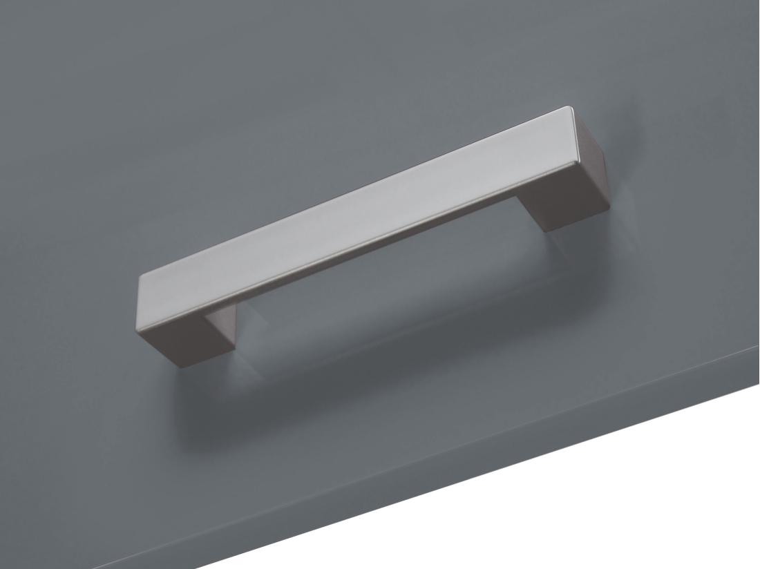 Vente Unique Caisson De Cuisine - 1 Meuble Haut - 1 Porte - Gris Brillant & Blanc - TRATTORIA