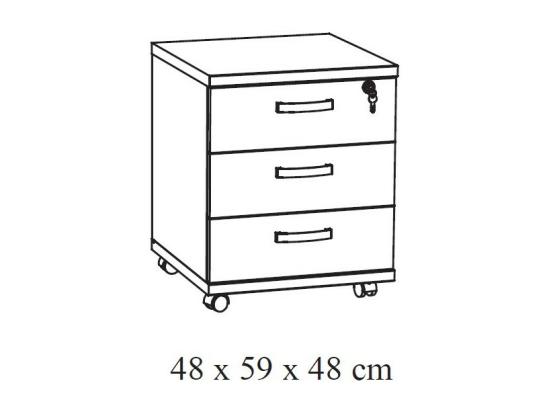 Vente Unique Caisson De Rangement Bureau 3 Tiroirs Coloris Chêne Brut