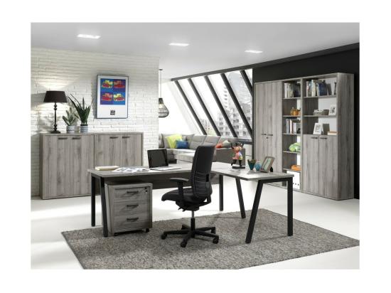 Vente Unique Caisson De Rangement Bureau 3 Tiroirs Coloris Chêne Sherman Gris