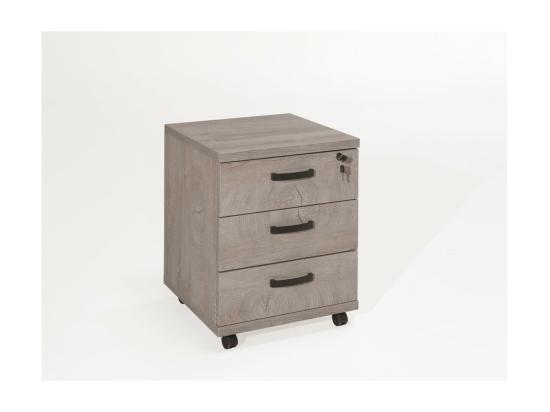 vente unique Caisson de rangement bureau 3 tiroirs coloris chêne brut