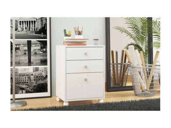 Vente Unique Caisson Roulant 3 Tiroirs Blanc Multi Usages L 44.5 H 62.5 P 35 Cm
