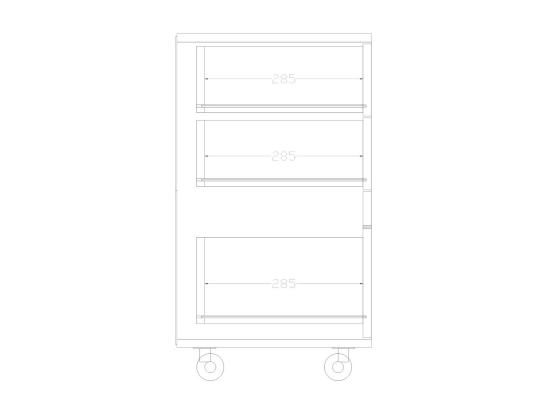 Vente Unique Caisson Roulant 3 Tiroirs Blanc Multi Usages L 44.5 H 62.5 P 35 Cm