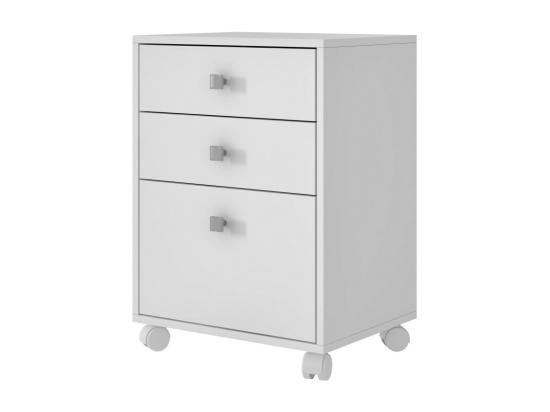vente unique Caisson Roulant 3 Tiroirs Blanc Multi usages L 44.5 H 62.5 P 35 cm