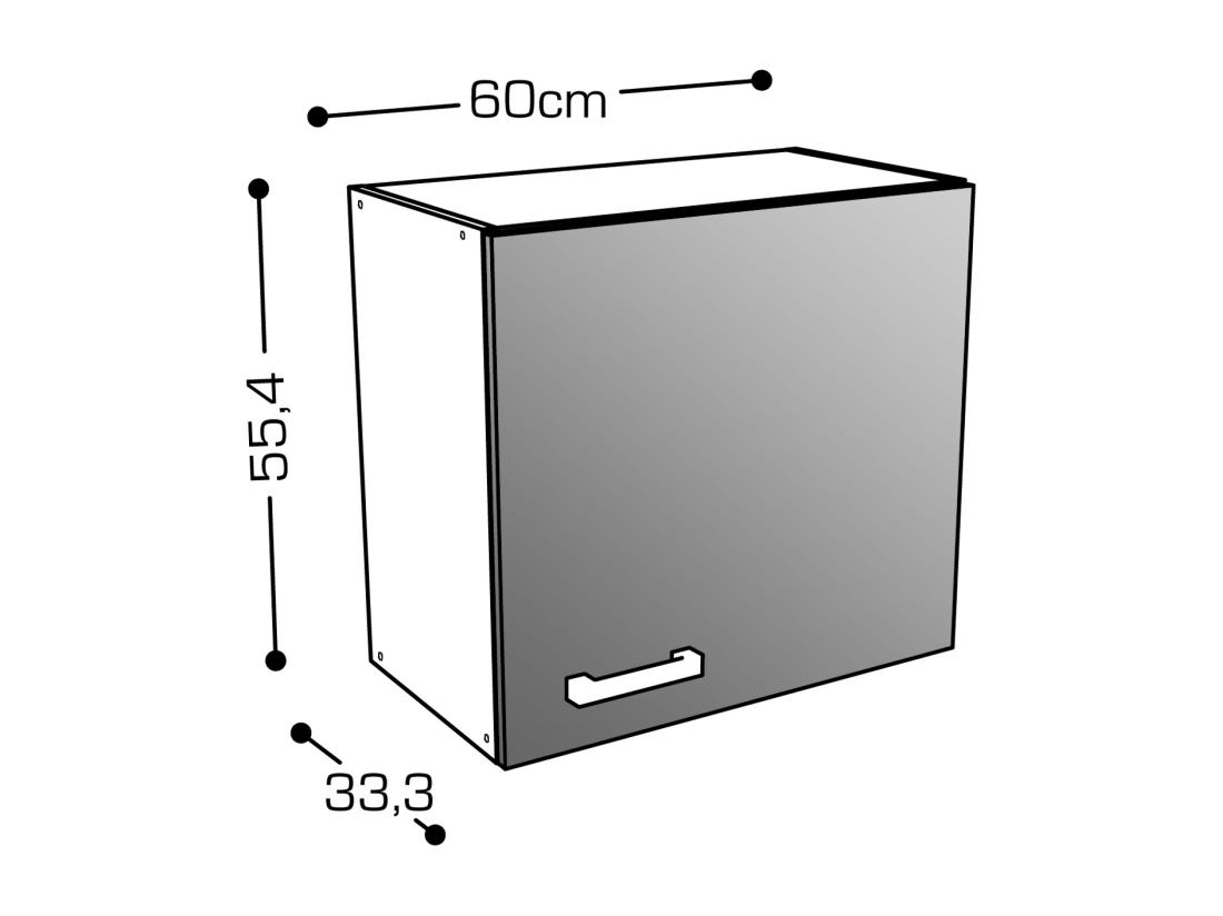Vente Unique Caissons De Cuisine - 1 Meuble Bas & 1 Meuble Haut - 2 Portes & 1 Tiroir - Naturel & Noir - TRATTORIA