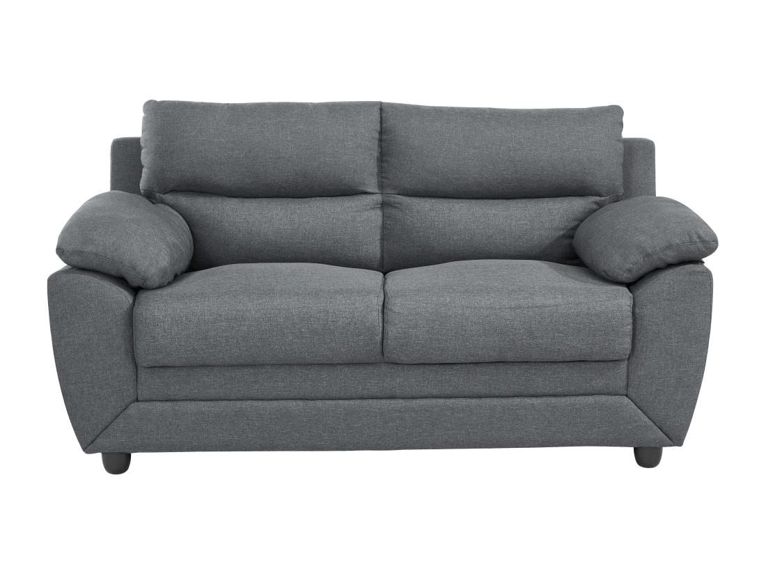 Vente Unique Canapé 2 Places En Tissu Anthracite MANOA