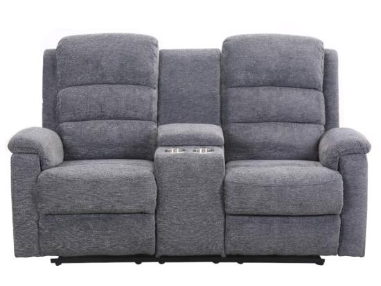 Vente Unique Canapé 2 Places Relax électrique Avec Tablette En Tissu Anthracite NEVERS